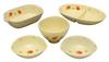 SOUSEN Seto Ware Gift Set of 5 White Medium Plates with Strawberry Boxed Patterns,