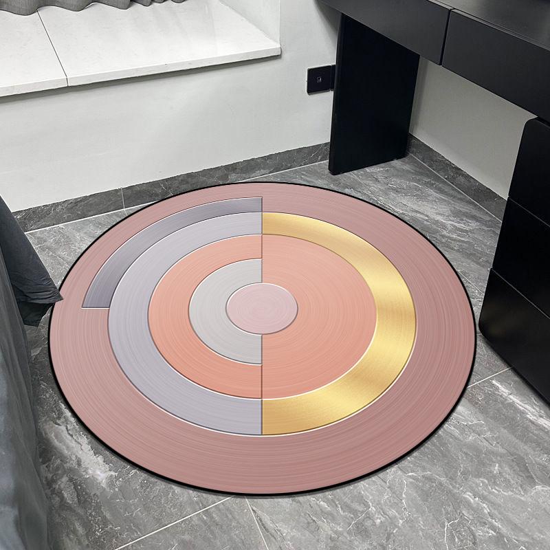 Tapis Rond Style Luxe Salon Décoration Maison Chambre à Coucher Tapis Rond Grande Surface Vestiaire Lavable Antidérapant Tapis de Sol Personnalisable