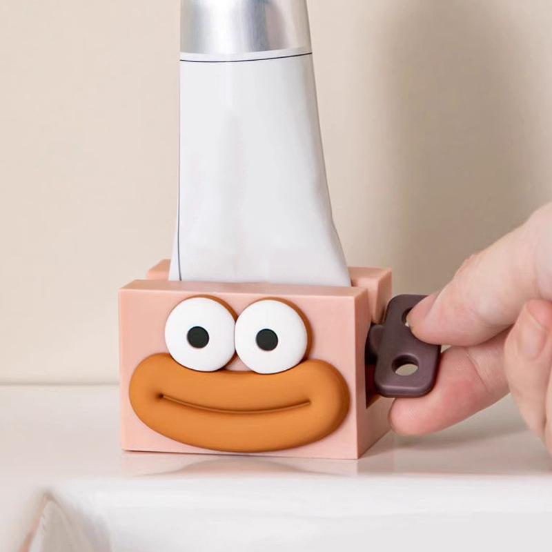 1Pcs Cartoon Big Mouth Lazy Toothpaste Squeezer Face Wash Roller Presses The Magic Squeezer Toothpaste Clip