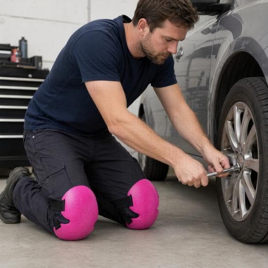 2Pcs Gardening Knee Pads, Ergonomic Knee Cushions, Foam Cushion with Adjustable Straps, Knee Protectors for Flooring Car Repair