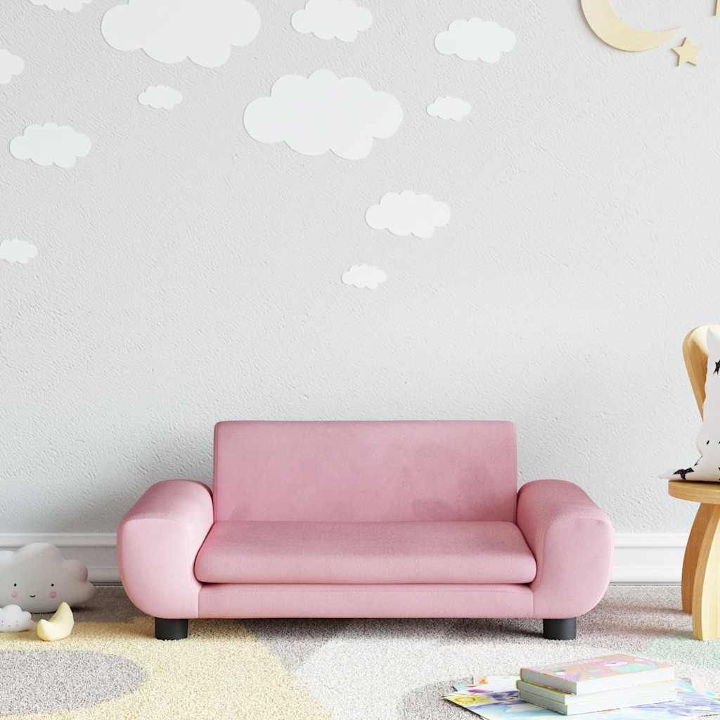 Kids Sofa Pink 70 X 45 X 33 Cm Velvet