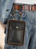 Retro Genuine Leather Waist Bag – Multifunctional Crossbody Pouch for 6-inch Phones