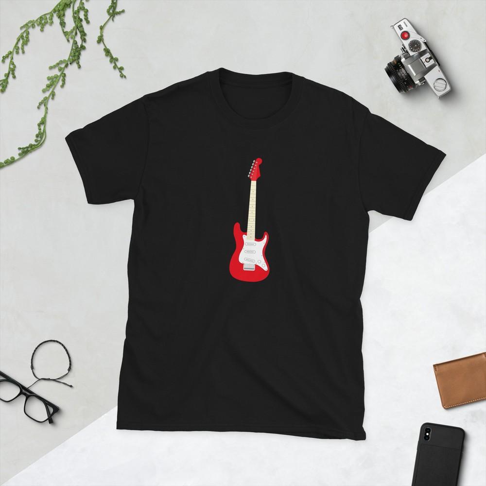 Red guitar, Guitar Themed design Guitar Player