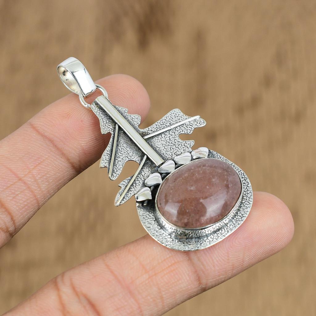 Naturalny Kamień Słoneczny Kamień Szlachetny Indyjska Biżuteria Srebro Próby 925 Wisiorek Dla Kobiet