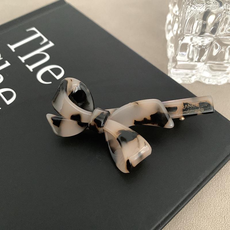 Koreanische Neue Retro Öl Eiscremefarbe Schleife Haarnadel Mode Essigsäure Entenschnabelspange Seitenpony-Spange Haarschmuck für Frauen