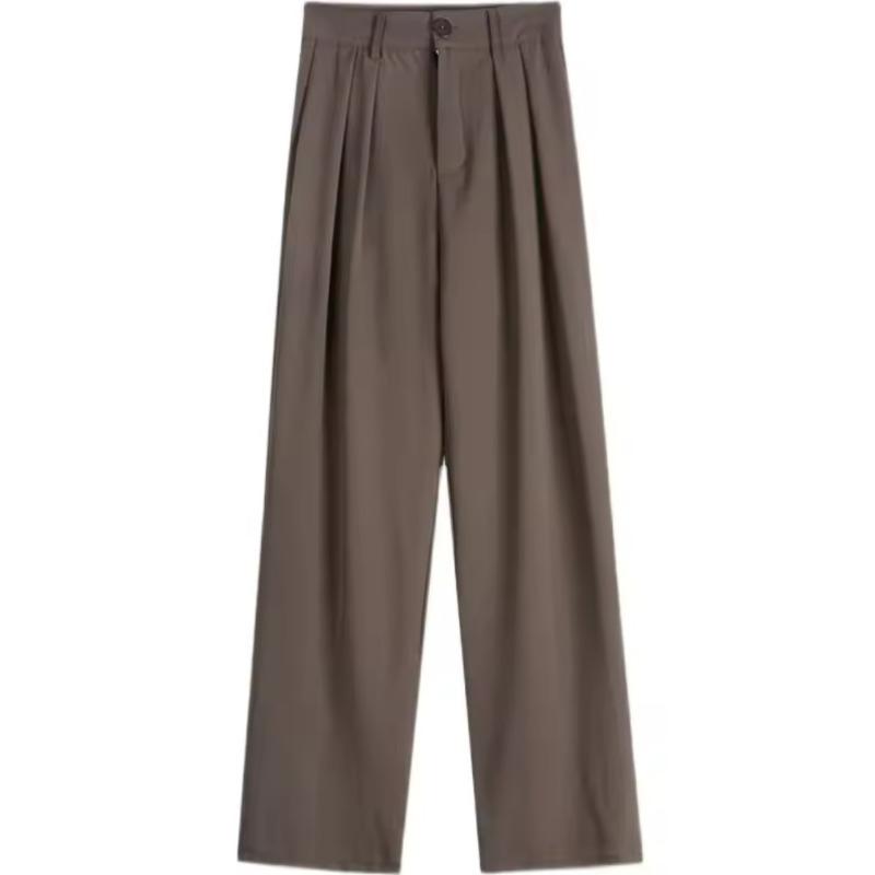 Suit Pants High Waist Casual Straight Pants Loose Drape Small Trousers