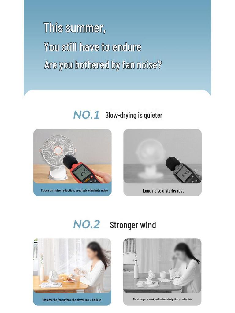 USB Rechargeable Clip-On Mini Fan – Portable, Ultra-Quiet for Dorm Beds & Handheld Use