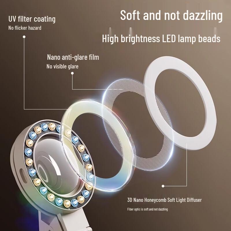 Portable Bluetooth Selfie Fill Light with Mirror
