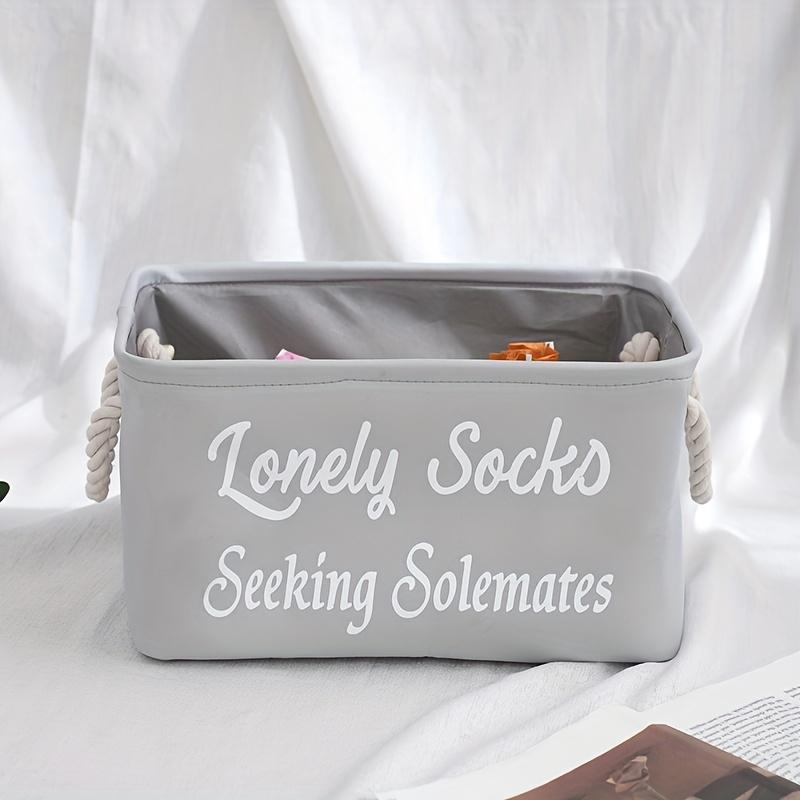 Lonely Sock Storage Box -Large fabric organizer with handles for socks,accessories,and kitchen sundries.Soft,portable & stylish!