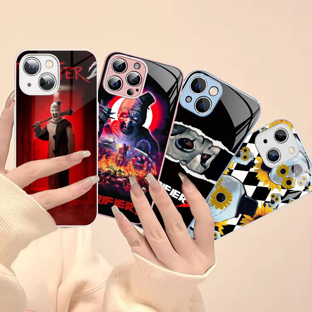 Popular Horror Movie T-Terrifier Tempered Glass For Iphone 14 13 12 11 Pro Mini XS MAX 14Plus X XS XR Cover