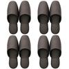 Strong Guest Vinyl Slippers Set of Slippers Fabric-Like (Large, Brown, 4)
