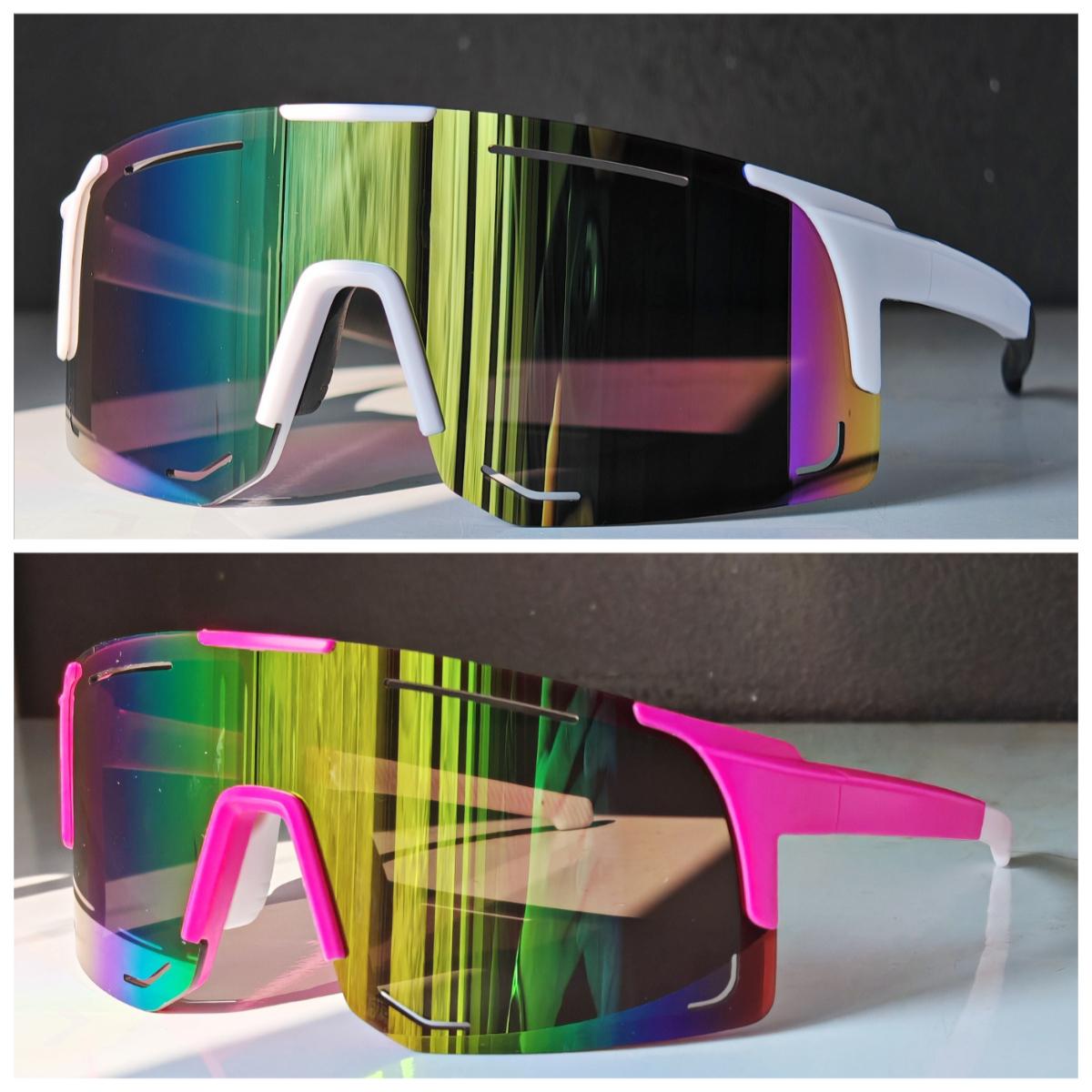 

2pcs Fashionable glasses suitable for women and men. Fashionable frameless sports glasses for cycling and surfing