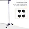 Coat Rack Clothes Rack with Casters Height-Adjustable and Extendable Clothes Rail Drying Rack Free-Standing Wardrobe for Entrance Area Stainless