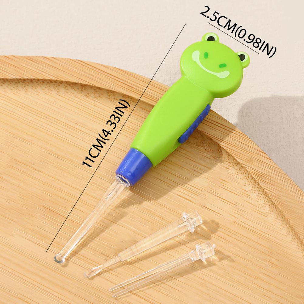 Kids Earpick LED Flashlight Baby Ear Cleaner Wax Removal Tweezer Luminous Cartoon Ear Pick Cleaning Ear Care Tools