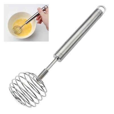 Stainless Steel Egg Beater Round Shaped Spring Milk Blender Handheld Egg Mixer
