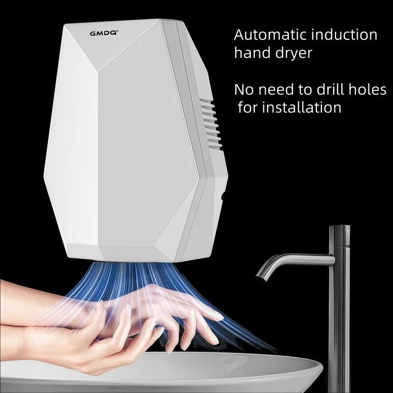 2026New Mini Fully Automatic Induction Hand Dryer 1600W Automatic High-speed Warm Air Hand Dryer
