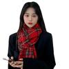 Red Plaid Warm Tassel Atmosphere Scarf Birthday Christmas Gift Winter Versatile Student Couple Shawl Women