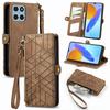 Case For Honor X7c 4G/200 Smart 5G/Play 60 Plus 5G Zipper Wallet Geometry Lines Leather Phone Cover