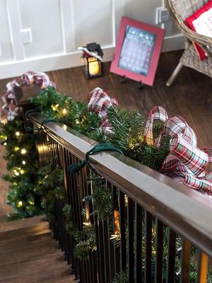 Garland Ties Reusable Padded Protective Hanger Holiday Garland Ties for Indoor Home Fireplace Mantle Railing Stairs Light