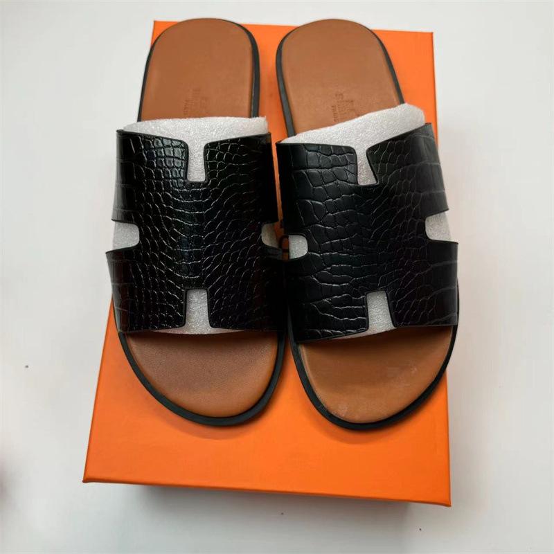 

Мужские шлепанцы H 2025: Кожаные шлепанцы через границу для Ближнего Востока, Юго-Восточной Азии, Европы и Америки - Оригинальный дизайн с одним ремешком 42