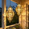 Solar Hanging Lights, Moroccan Style Waterproof Outdoor Lanterns, Solar Powered Garden Lighting for Yard Patio Decor