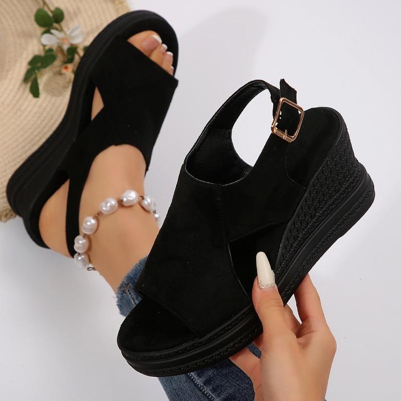 Fashion New Summer Fashion Comfortable Round Toe Thick Sole Solid Color Casual Sports Shoes Mesh Breathable Sandals for Women