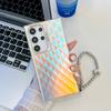 Samsung S25ultra Electroplated Laser Phone Case Suitable for S24plus Feather A56 Pearl Bracelet Hard Set