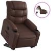 Recliner Chair with Lift Assistance Electric Brown Faux Leather