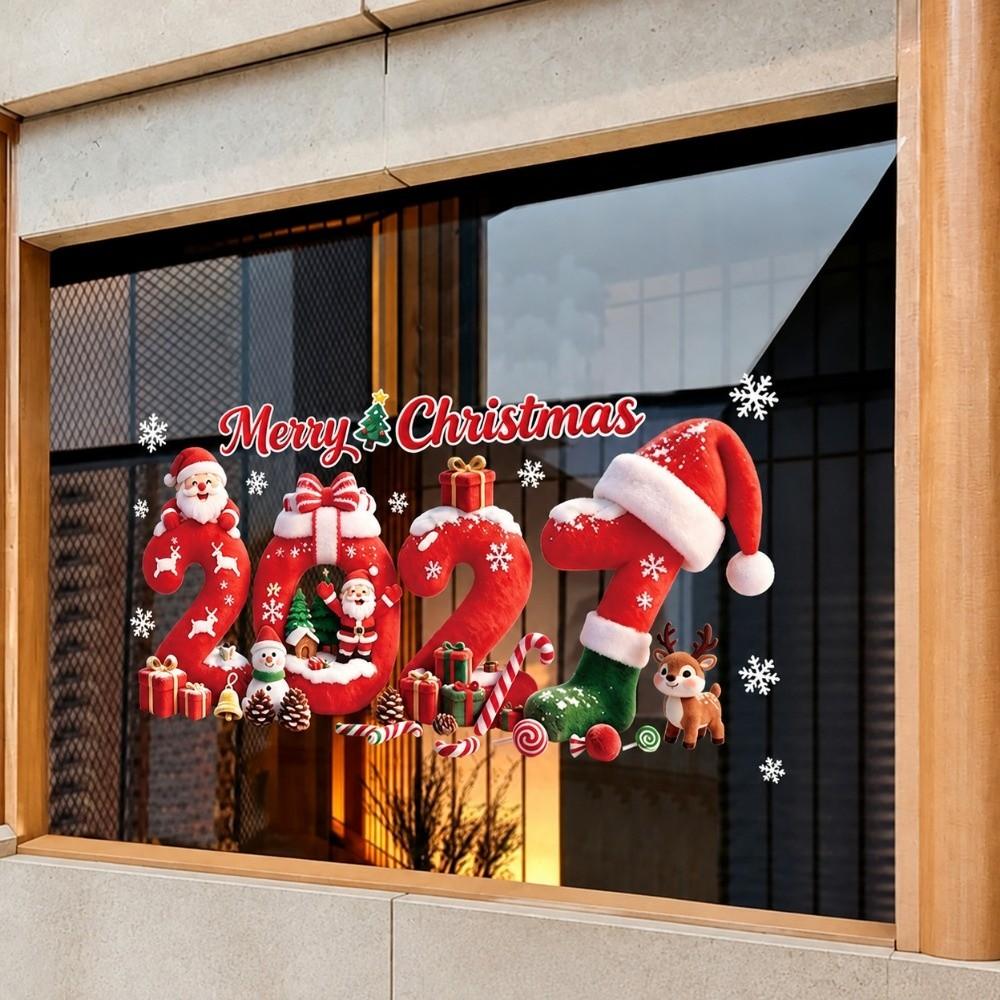 Static Window Clings Cartoon Pattern Holiday Decorations Christmas Stickers Holiday Season