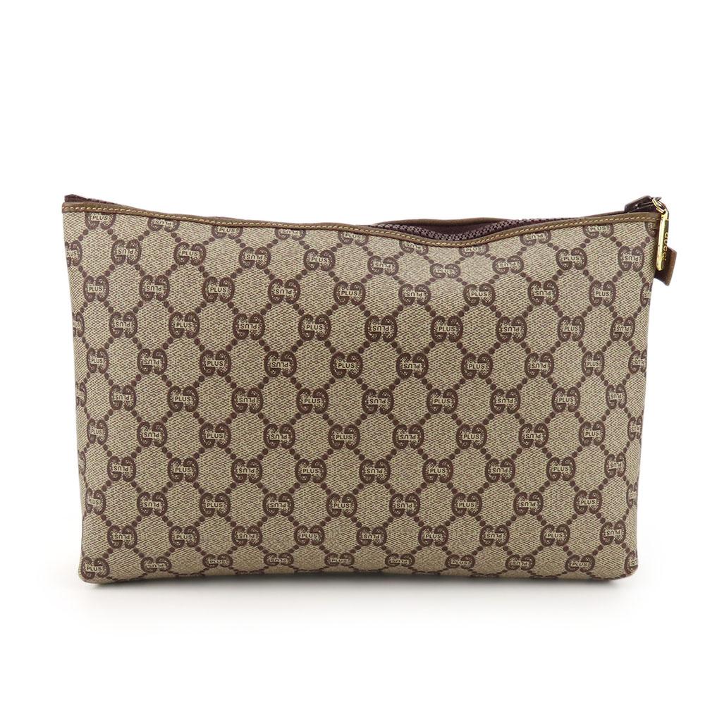 Used GUCCI Business Bag GG Plus Beige Clutch Bag