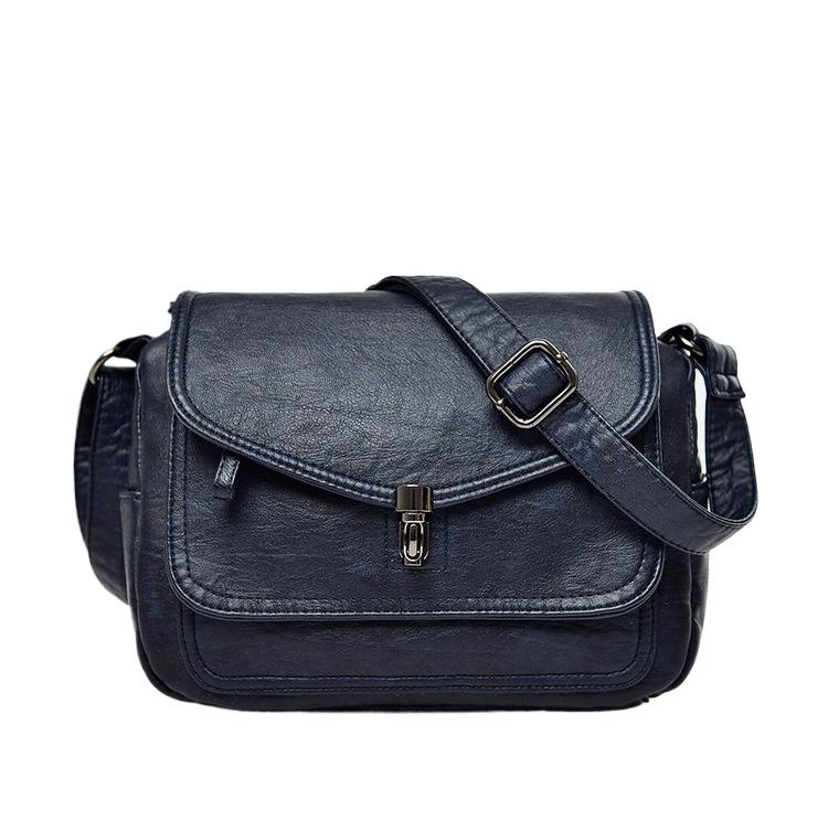 Dámská měkká PU kůže Vintage stylová crossbody taška