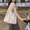 Knitted Woven Tote Bag Hollow Out Shopping Shoulder Bag Portable Summer Beach Bag  School