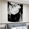 Anime Girl Tapestry with Scars On Eyes Dramatic Wall Hanging Decorations for Bedroom and Living Room Perfect Gift