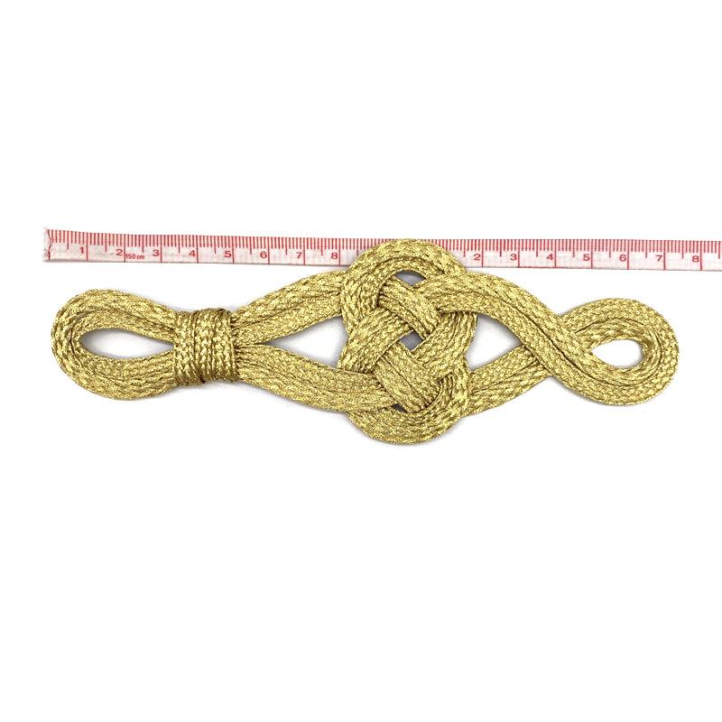 1 Pair Gold Chinese Frog Closure Knot Button Fastener for Cheongsam Tang Suit Decoration, DIY Sewing Button