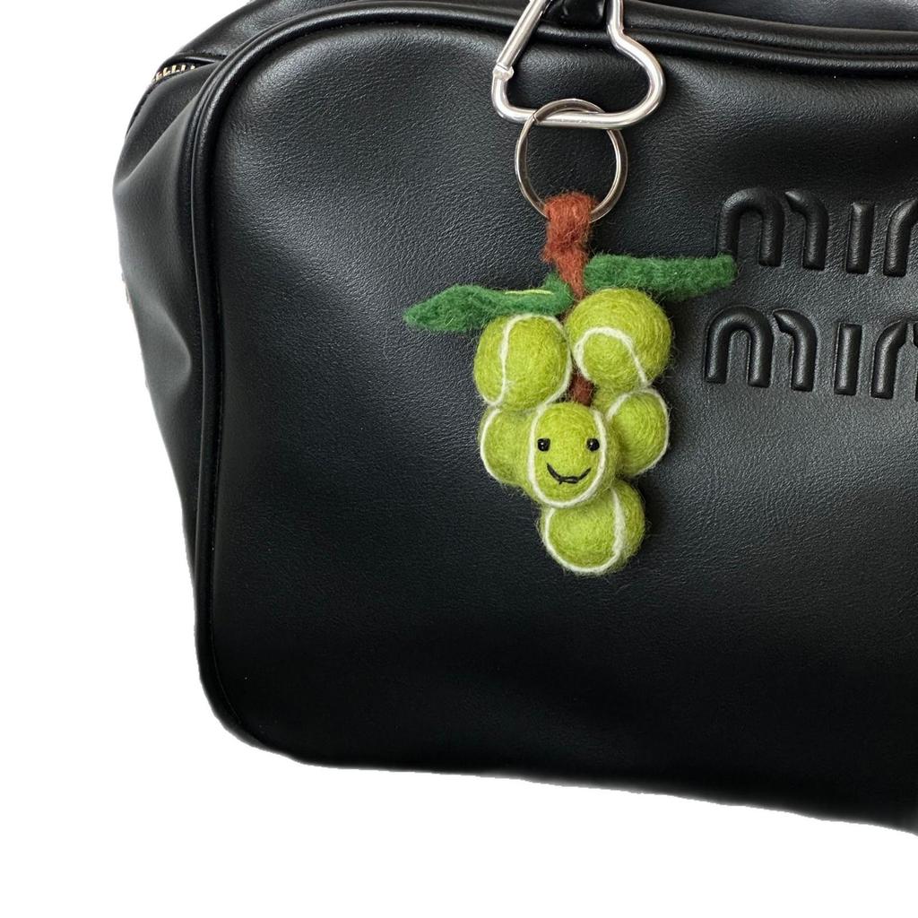 Grape Wool Felt Pendant Bag Charm Keychain Decoration