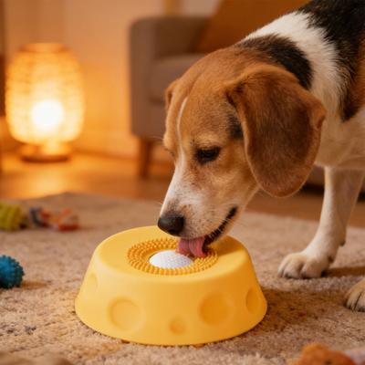 Pet Licking Bowl Slow Feeder Silicone Dog Lick Bowl Spill-Proof Pet Liquid Treat Dispenser Bowl for Dogs Cats Healthy Digestion Anxiety Relief