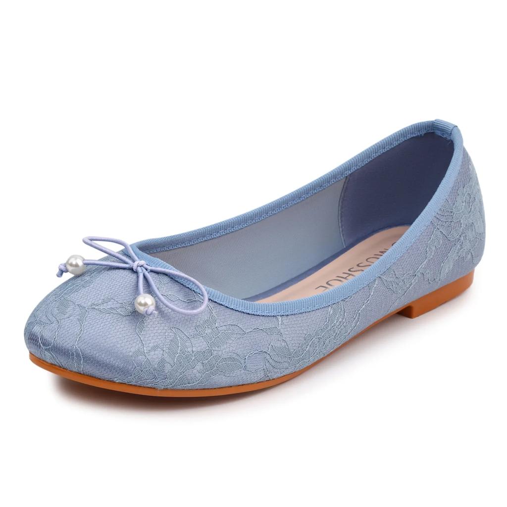 Damsko Ballerinasko Låg Klack Förtrollande Charm Barfota Slip-on Bekväma Andningsbara Damer Grund Halsad Loafers Skor