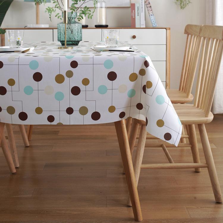 Nordische Hitzebeständige Ölbeständige PVC-Tischdecke - Schlicht, Waschfrei, Vliesstoff-Design