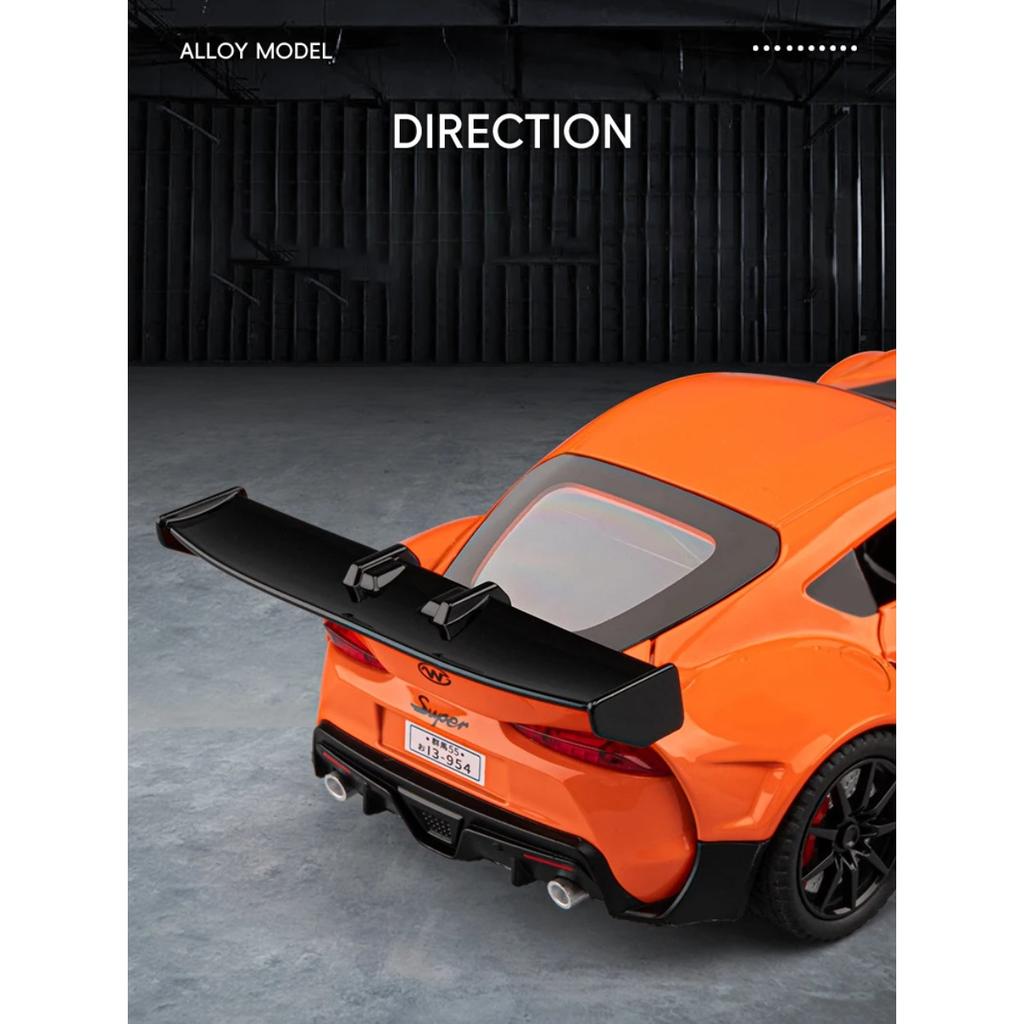 1/22 Toyota GR Supra A90 Alloy Modified Wide Body Sports Car Model Diecast Metal Raing Vehicles Car Model Sound and Light Kids Toy Gift
