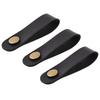 LIFKOME Guitar Neck Strap Head Black 3-Pack, Leather, Acoustic, Electric, Bass, Ukulele, Button,