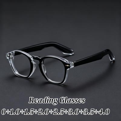 Men Women Trendy Fashion Reading Glasses Anti-blue Light Far Sighted Eyewear Unisex Ultralight Oval Eyeglasses Frame 0 To +4.0