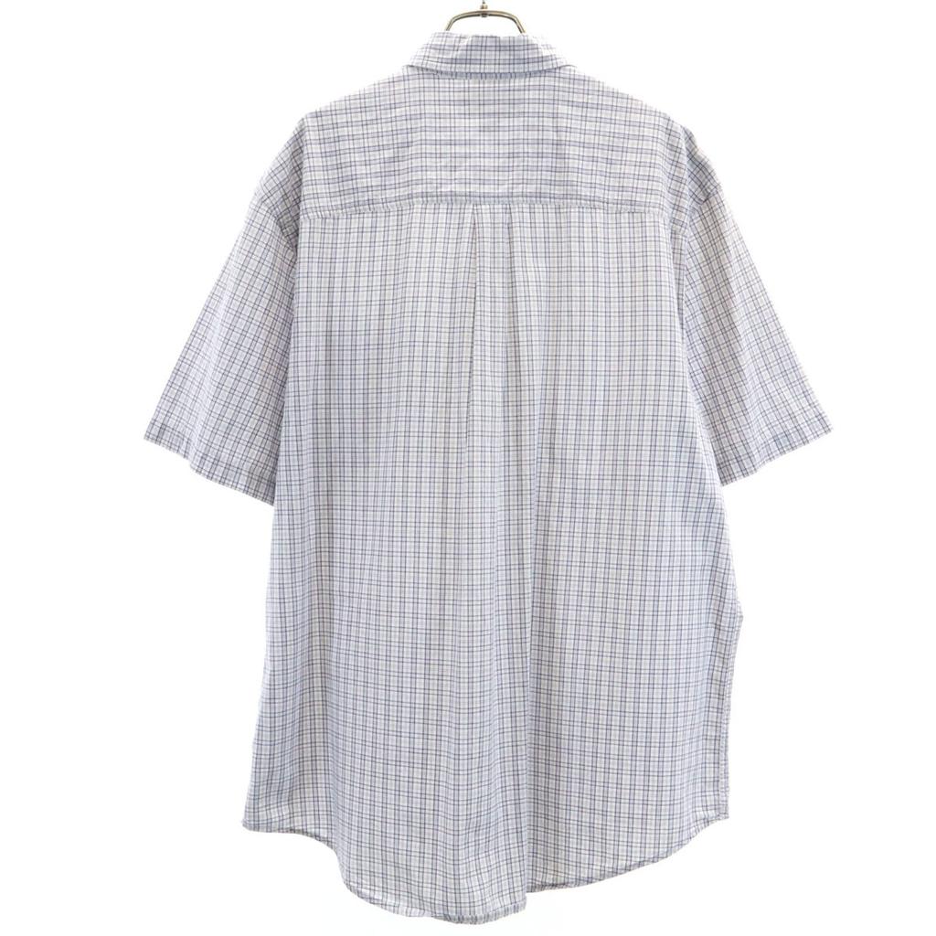 Timberland Check Pattern Short sleeve Cotton shirt L white Men's Used