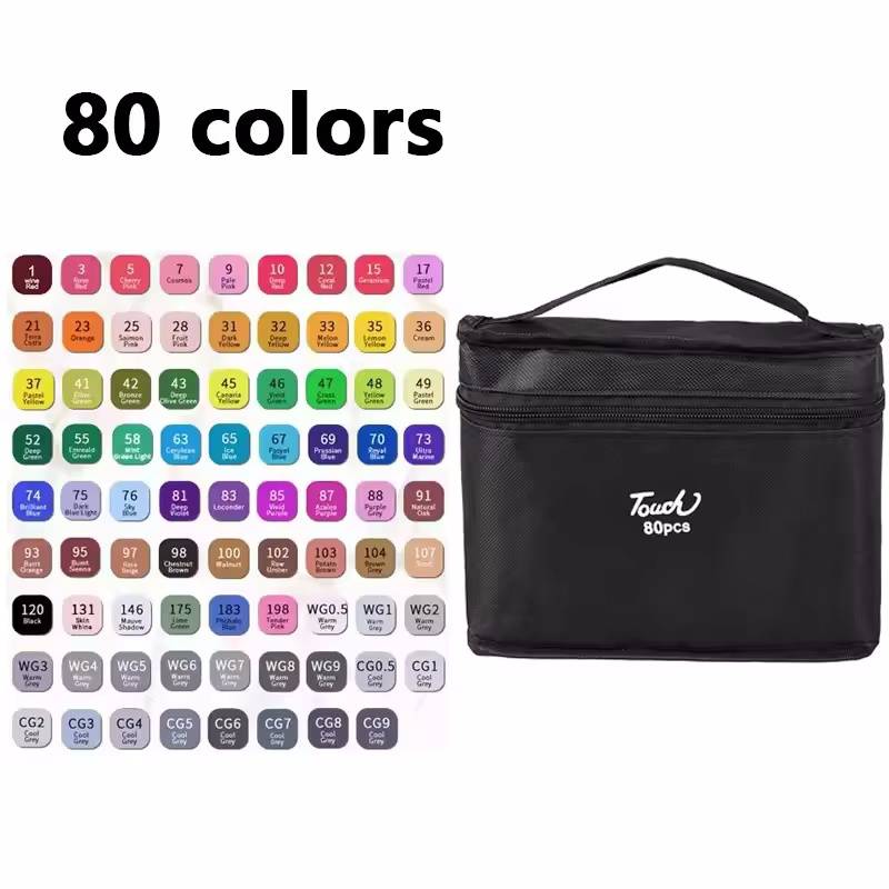 24-120 Colors Art Marker Pen Set for Draw Double Oily Headed Sketching Oily Tip Based Markers Graffiti Manga School Art Supplies