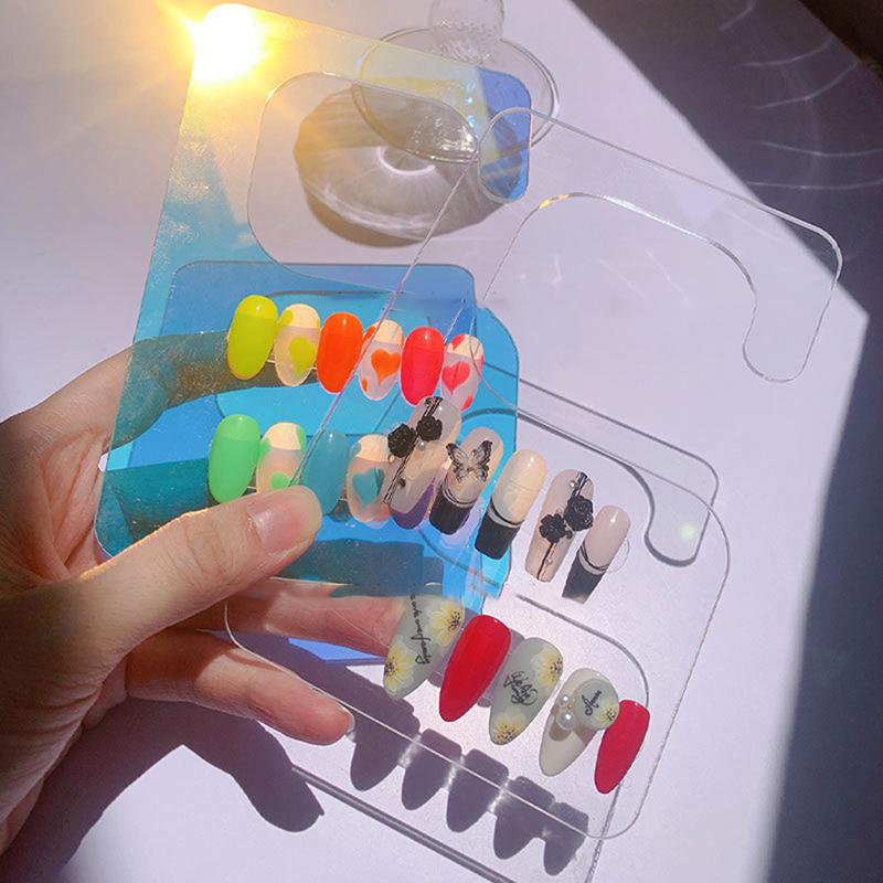 Aurora Transparent Nail Art Display Board Acrylic False Nail Sample Display