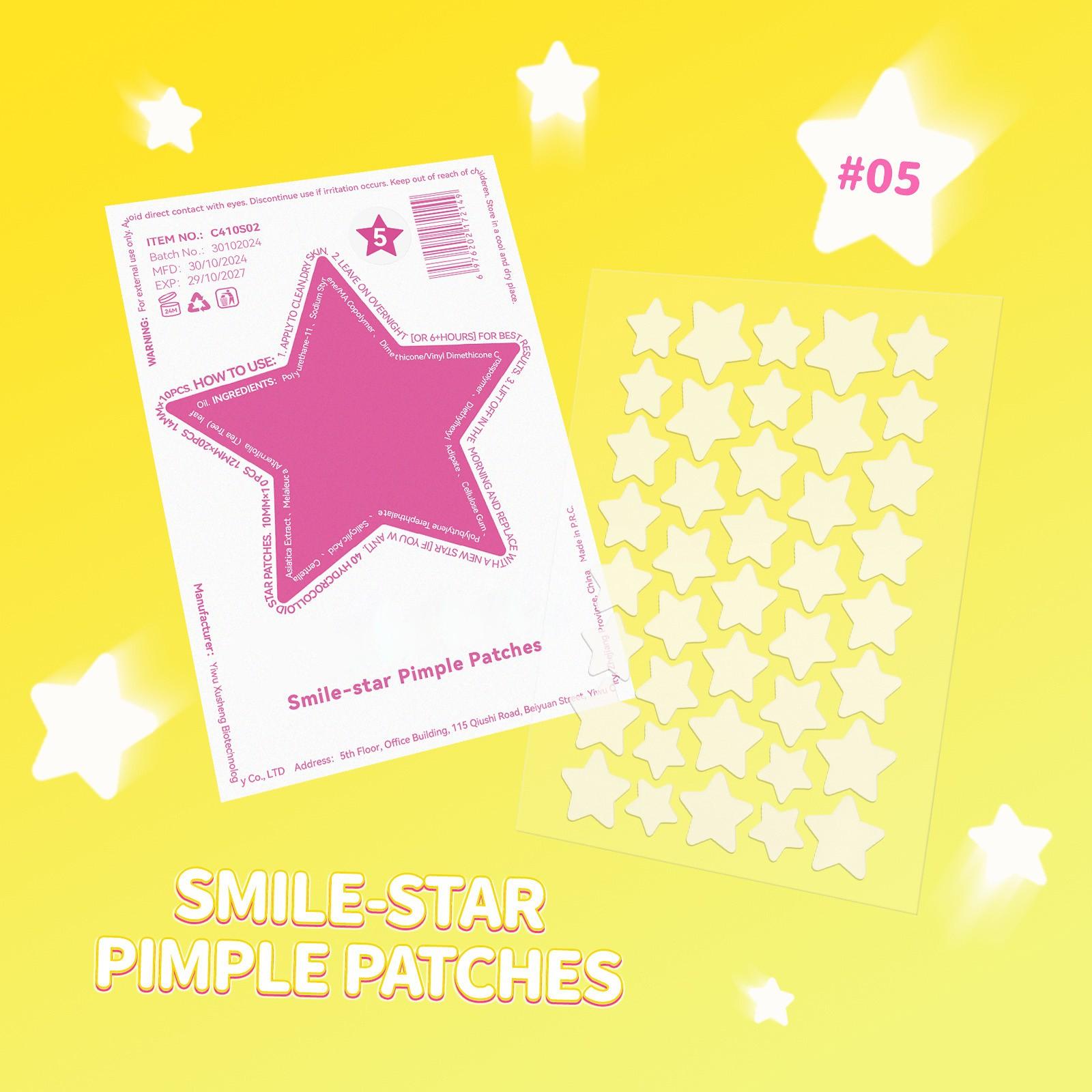 

Гидроколлоидный пластырь Color Star Acne Patch, содержащий 40 штук в пакете, мультяшный пластырь Acne Patch, портативное удаление прыщей One Size