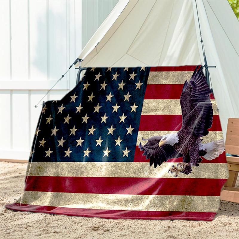 1pc flag pattern blanket, all season lightweight home office outdoor nap multifunctional blanket