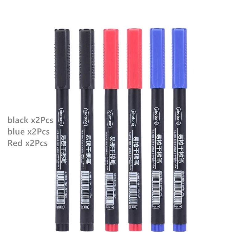 8 buc Marker Whiteboard Șters 0.5mm Vârf Fin Cerneală Neagră/Albastră/Roșie Marker Tablă Școală Birou Artă Scris Papetărie