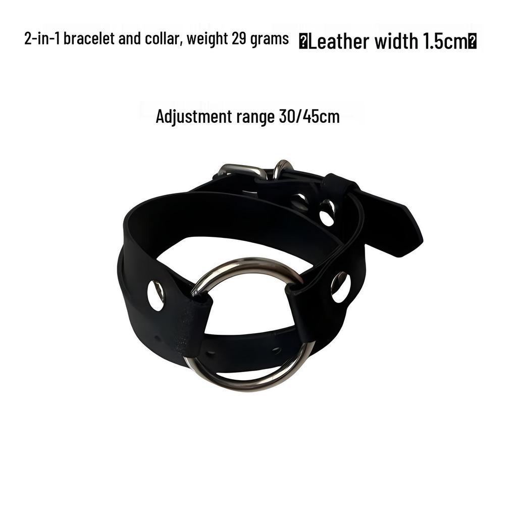 Cross Men's Double Collar Bracelet & Clavicle Chain - Trendy Retro Leather Rope Neck Accessory for Girls