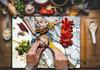 GLASS CUTTING BOARD 52x40 MARBLE