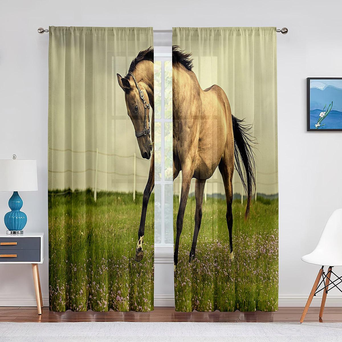 Прозрачная вуаль с изображением лошади — фото 14